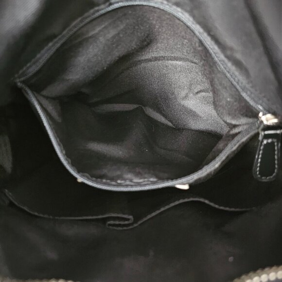 Coach SIGNATURE STRIPE Duffle Canvas Black Shoulder Crossbody Bag F21905 COA - Picture 4 of 14